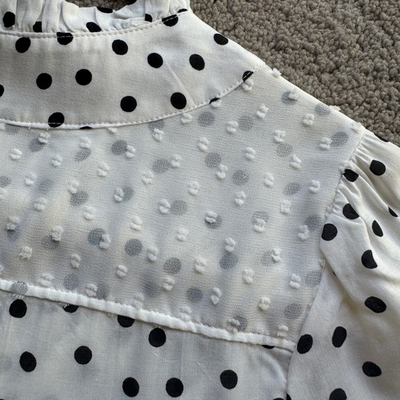 Lovely white and black polka dot Maeve blouse from Anthropologie - Picture 2 of 8